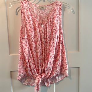 Pink and white summer blouse